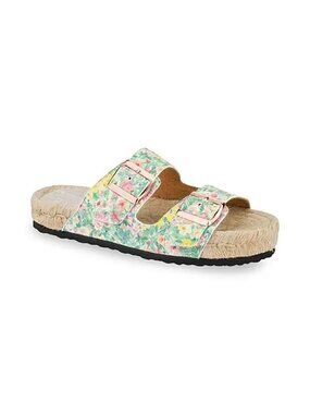 LoveShackFancy x Manebí Nordic Floral Leather Espadrille Slides 39 New with box